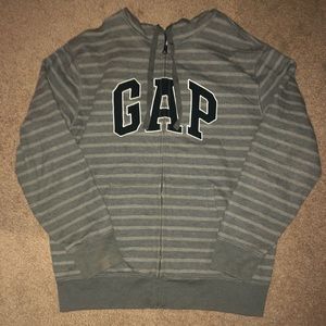Striped Gap Zip-Up Hoodie